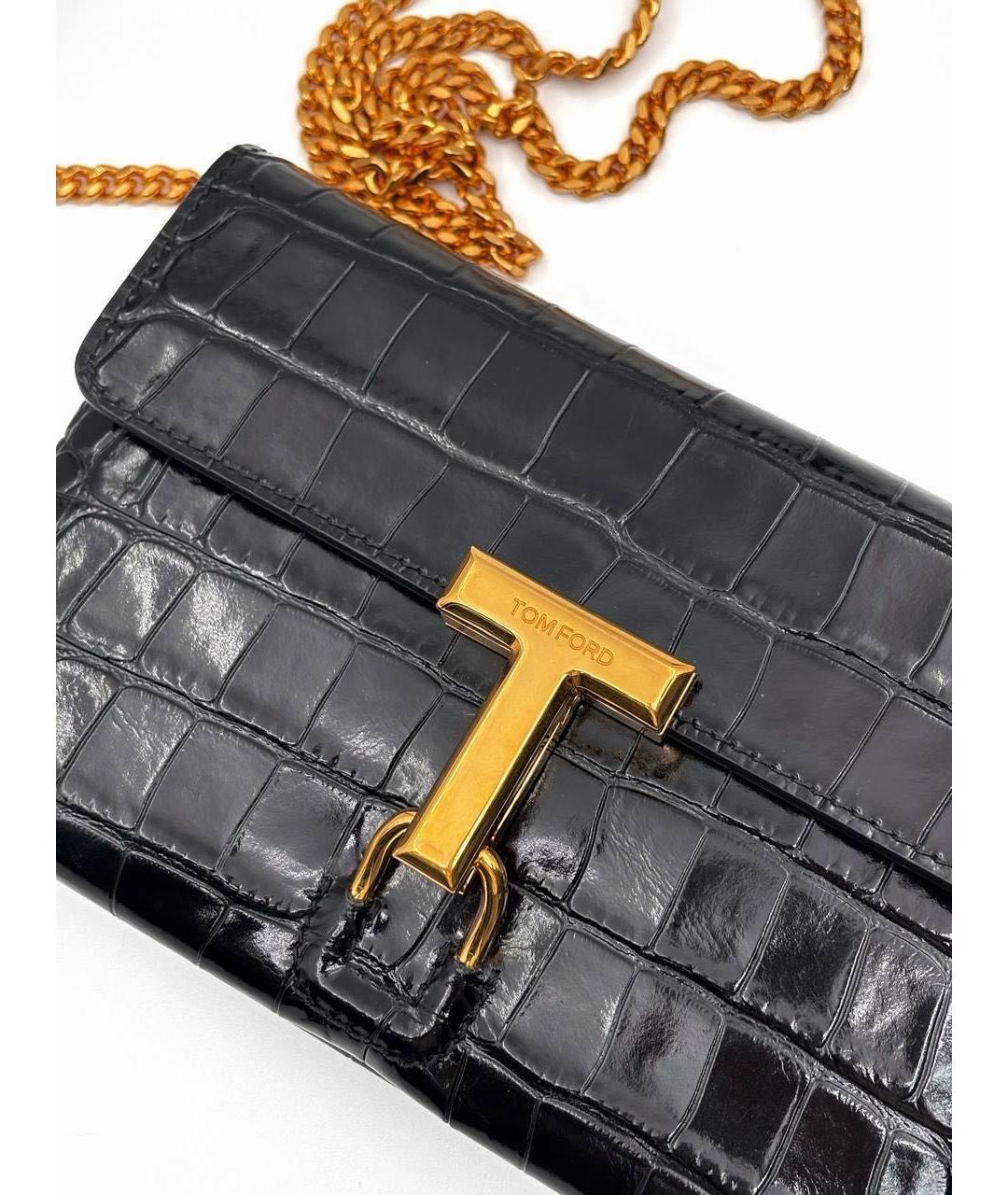 TOM FORD Черная кожаная сумка через плечо, фото 2