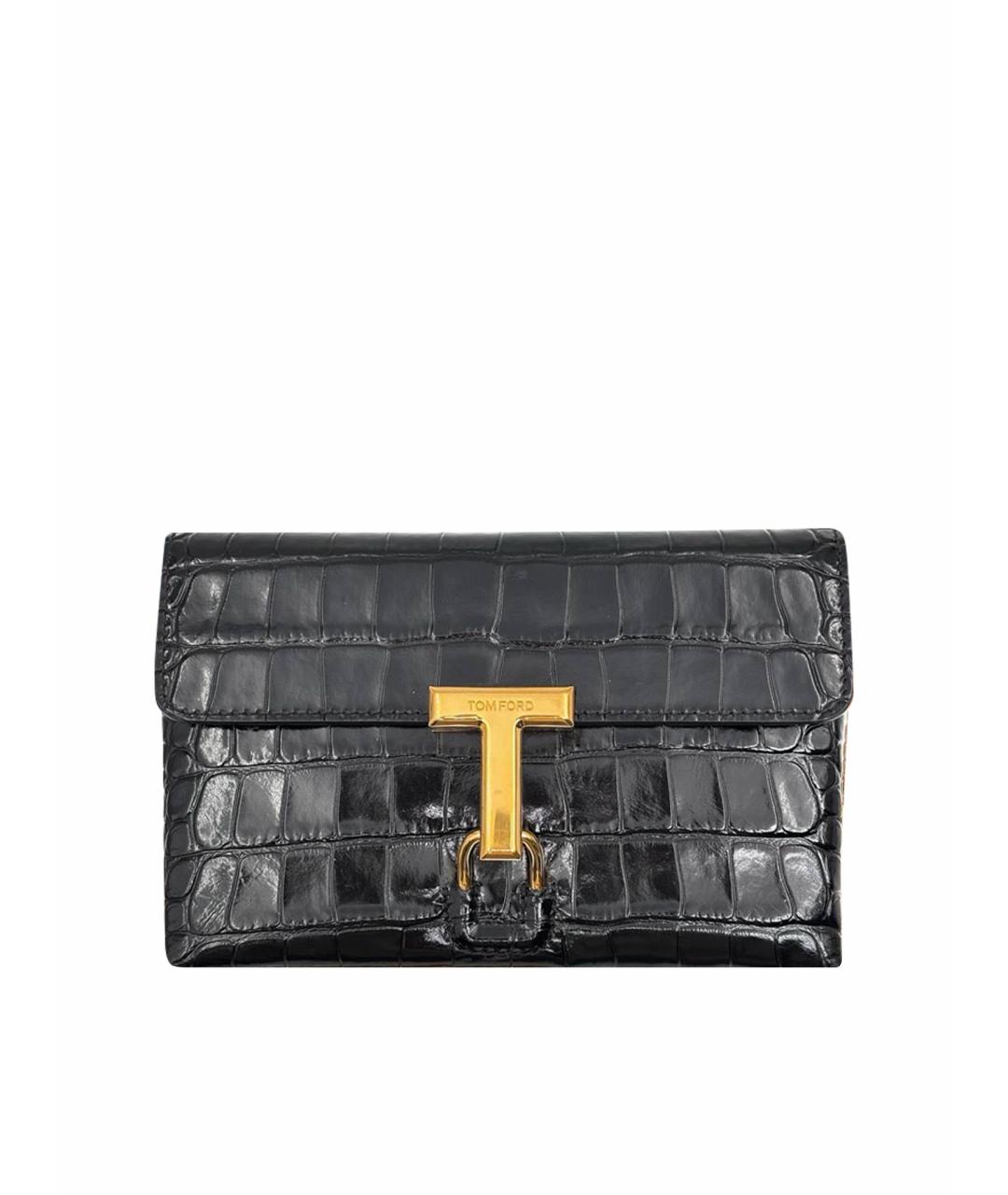 TOM FORD Черная кожаная сумка через плечо, фото 1