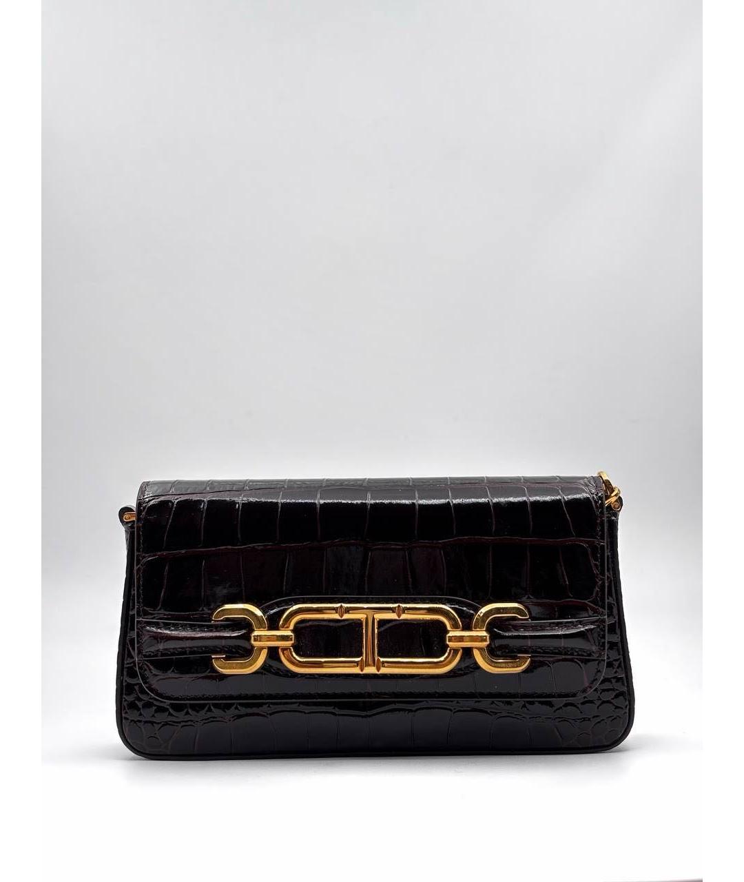 TOM FORD Черная сумка через плечо из лакированной кожи, фото 6