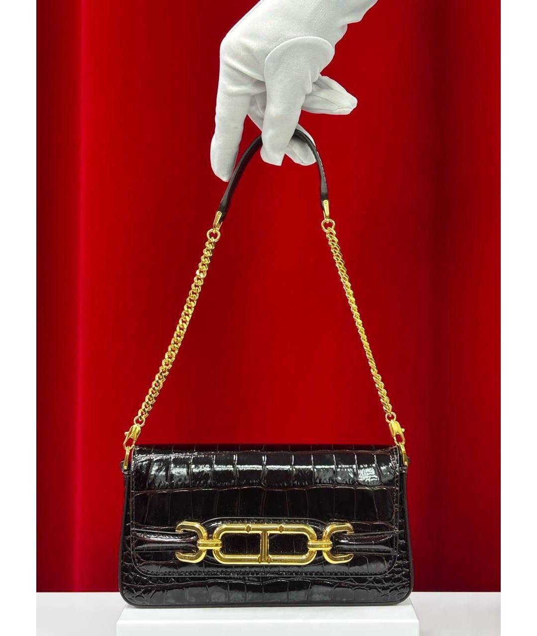 TOM FORD Черная сумка через плечо из лакированной кожи, фото 4