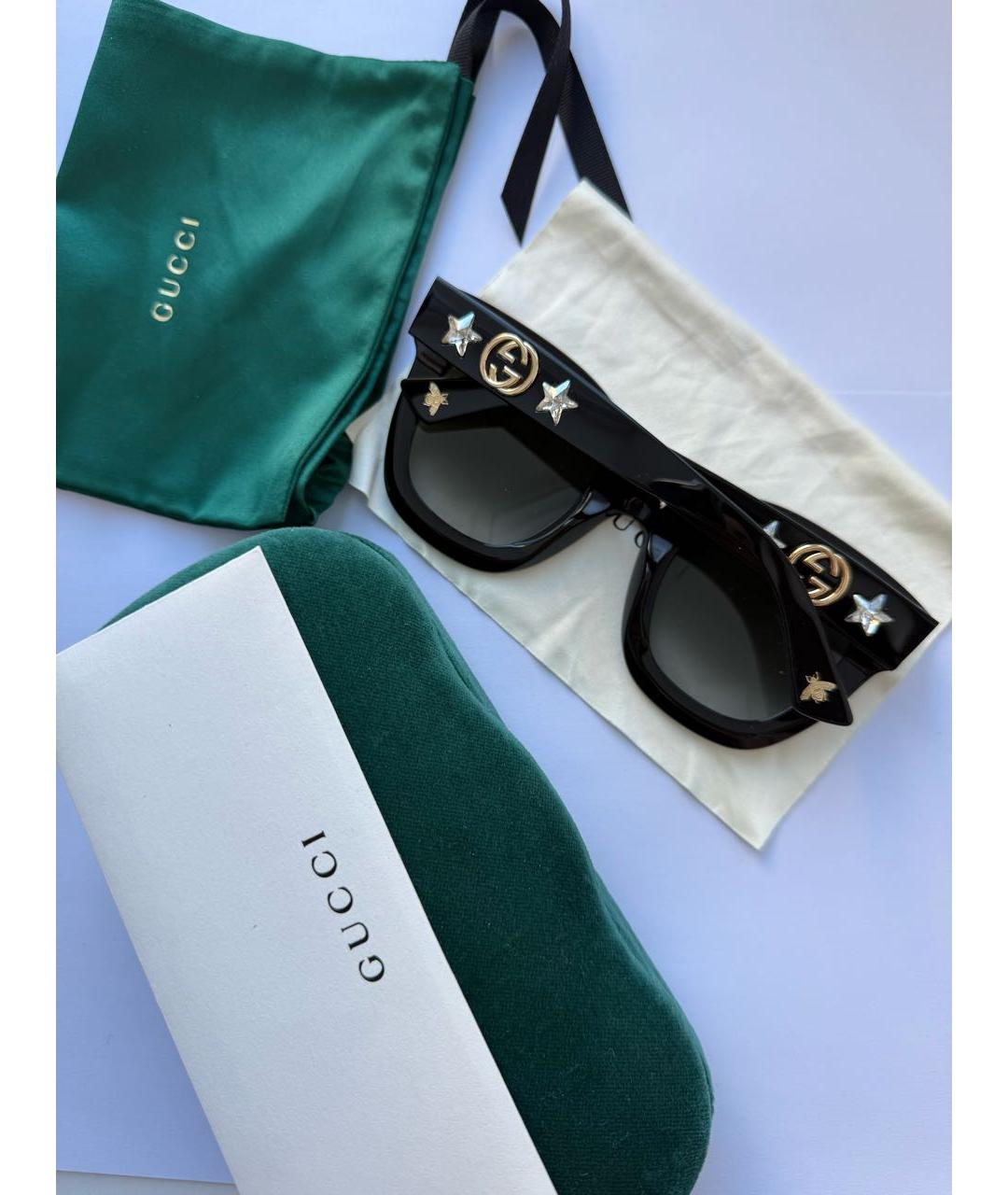 GUCCI Черные пластиковые солнцезащитные очки, фото 2