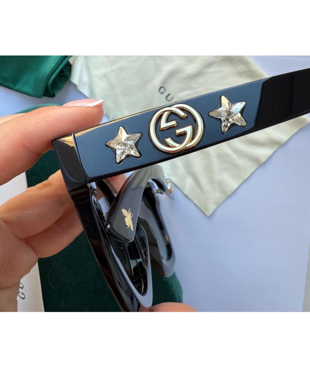 GUCCI Черные пластиковые солнцезащитные очки, фото 3