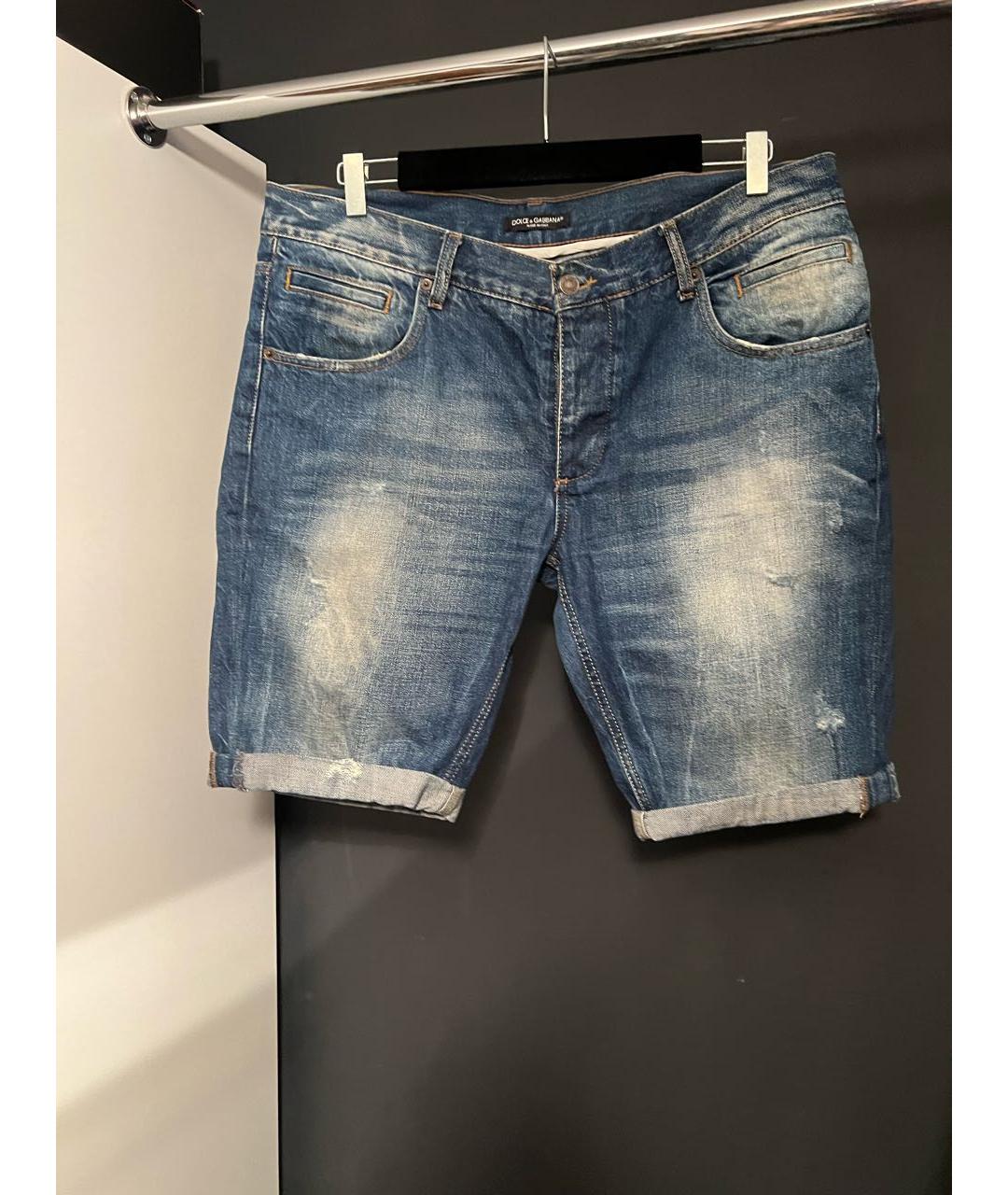 DOLCE&GABBANA Синие хлопковые шорты, фото 5