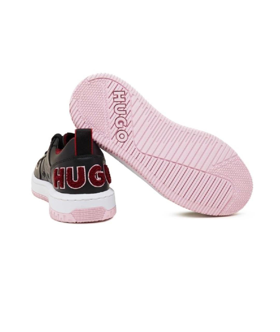 HUGO Черные кеды из искусственной кожи, фото 4