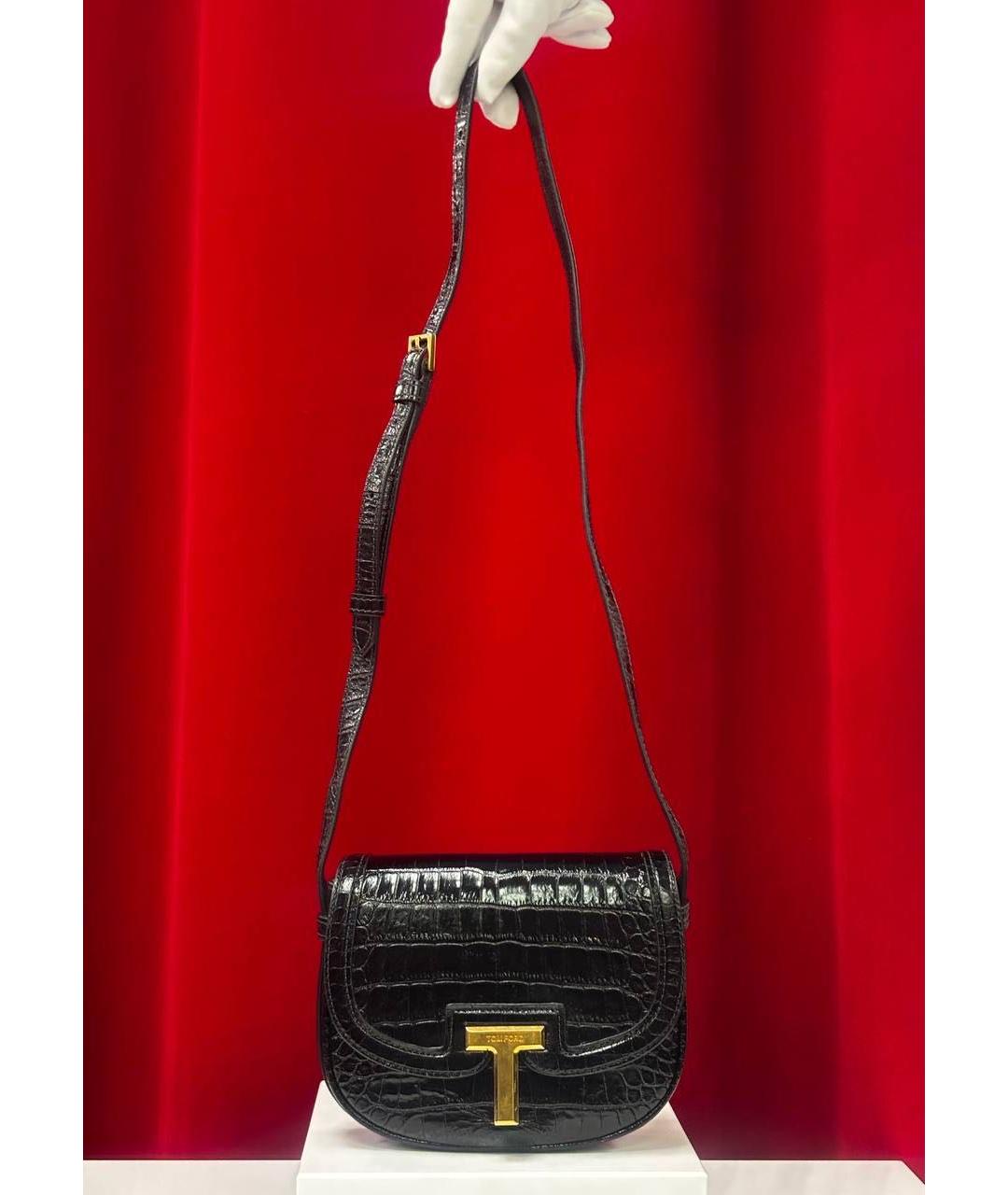 TOM FORD Черная кожаная сумка через плечо, фото 4