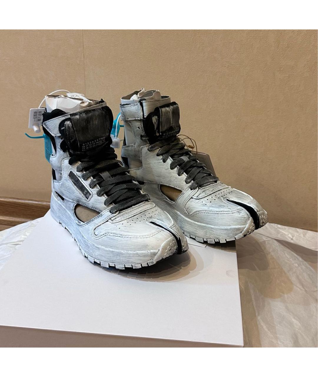 MAISON MARGIELA Белые кожаные кеды, фото 8