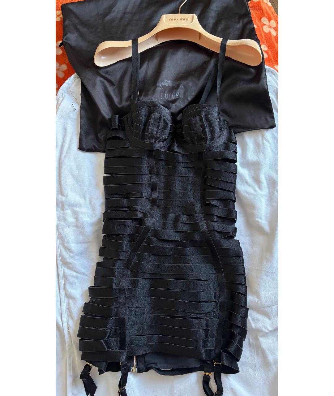 BORDELLE Черное полиамидовое коктейльное платье, фото 8