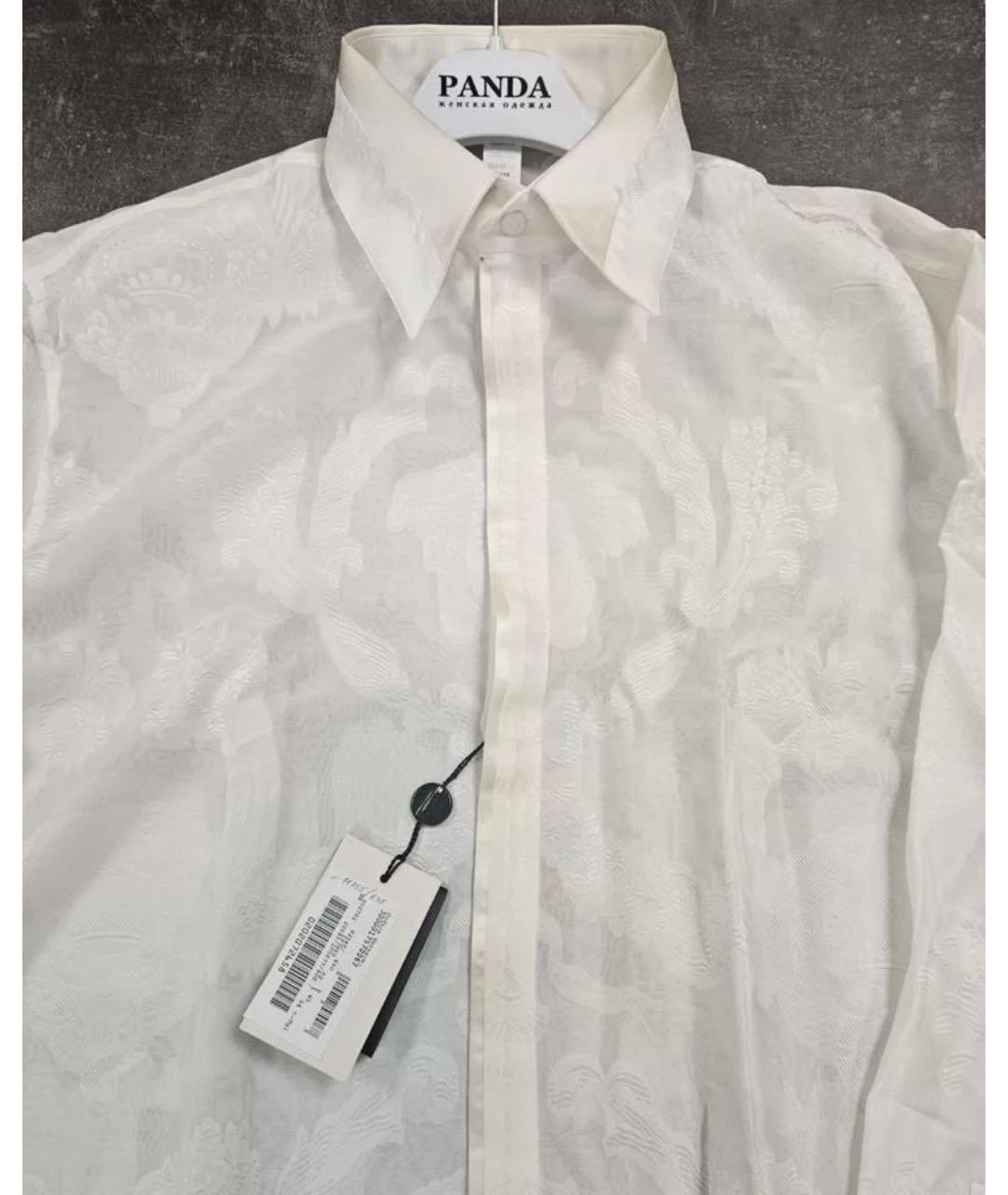 VERSACE Белая хлопковая классическая рубашка, фото 2