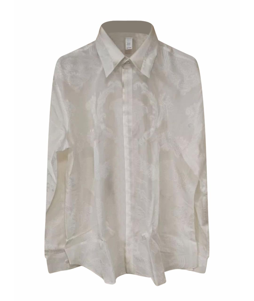 VERSACE Белая хлопковая классическая рубашка, фото 5