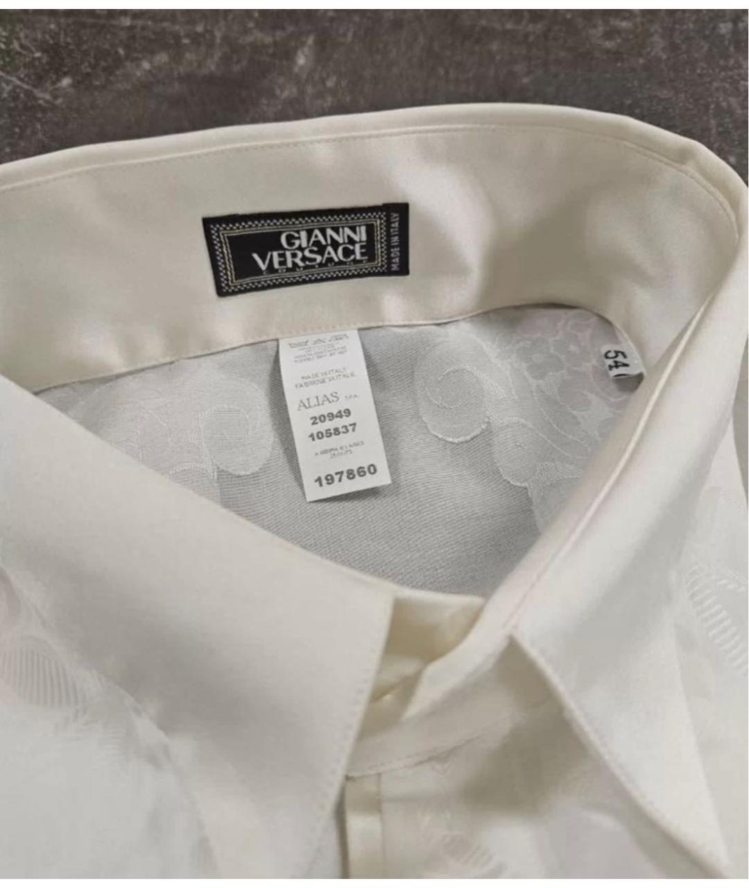 VERSACE Белая хлопковая классическая рубашка, фото 3