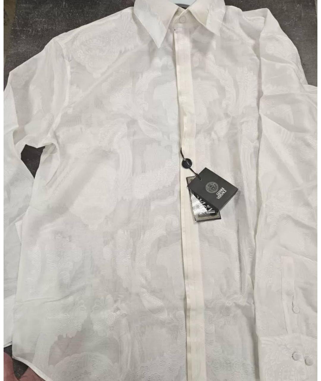 VERSACE Белая хлопковая классическая рубашка, фото 4