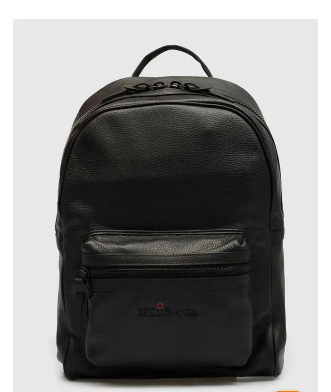 KITON Черный кожаный рюкзак, фото 5