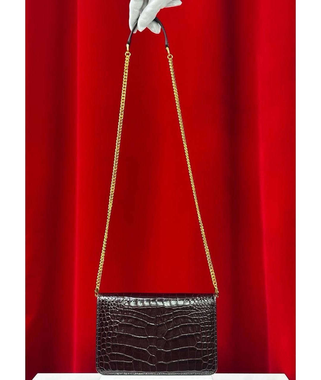 TOM FORD Бордовая кожаная сумка через плечо, фото 5