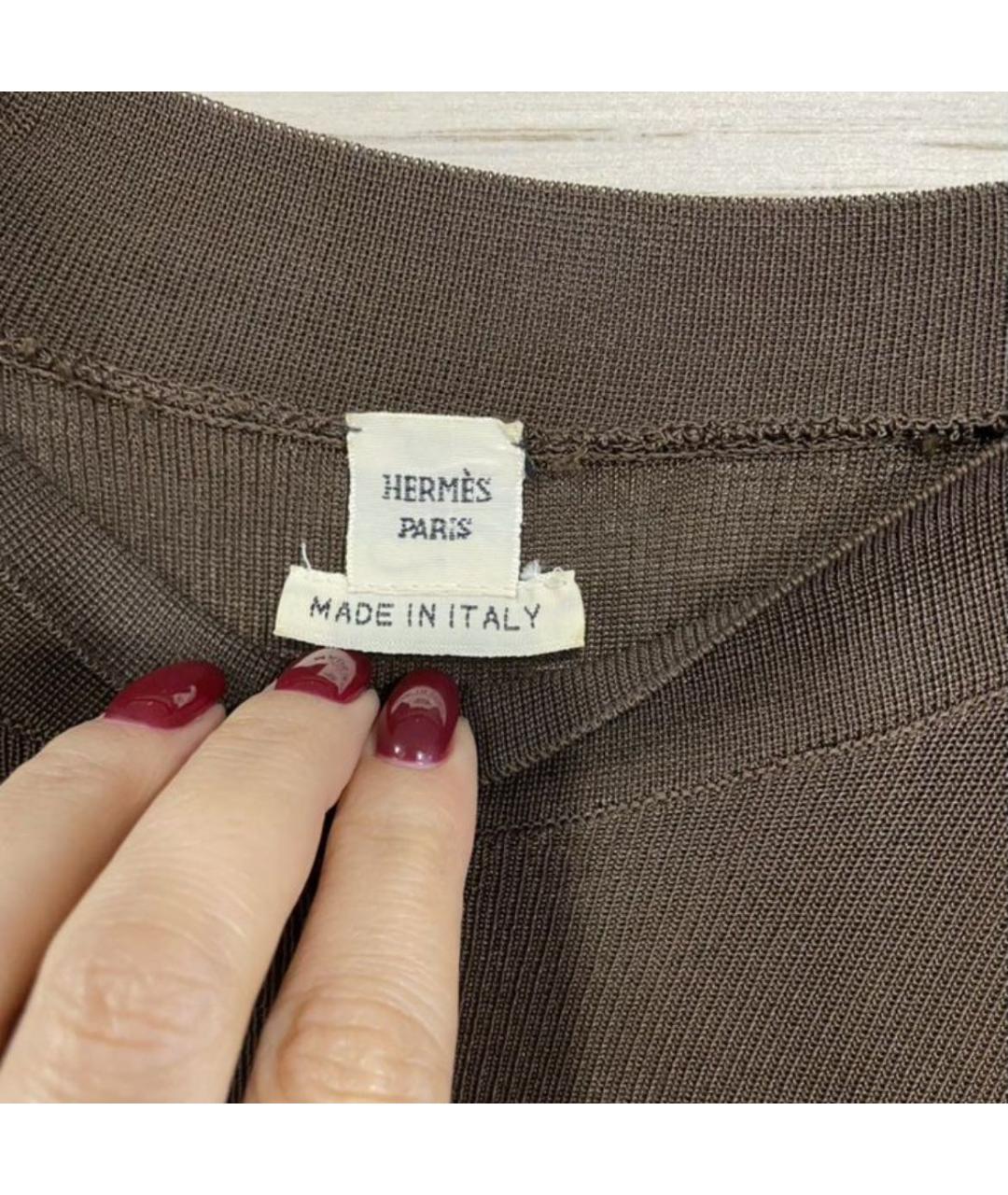 HERMES Коричневый джемпер / свитер, фото 3