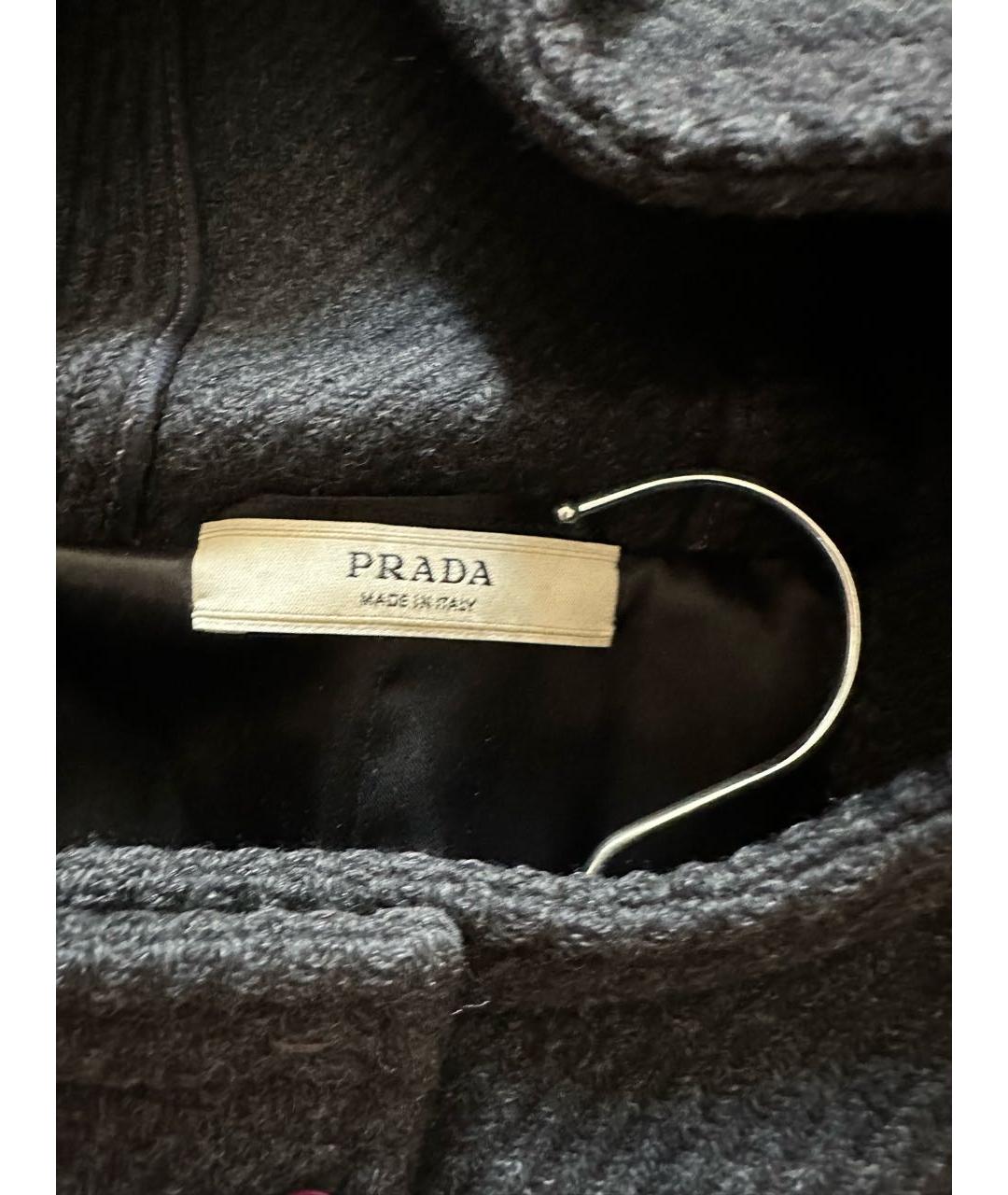 PRADA Антрацитовое шерстяное пальто, фото 3