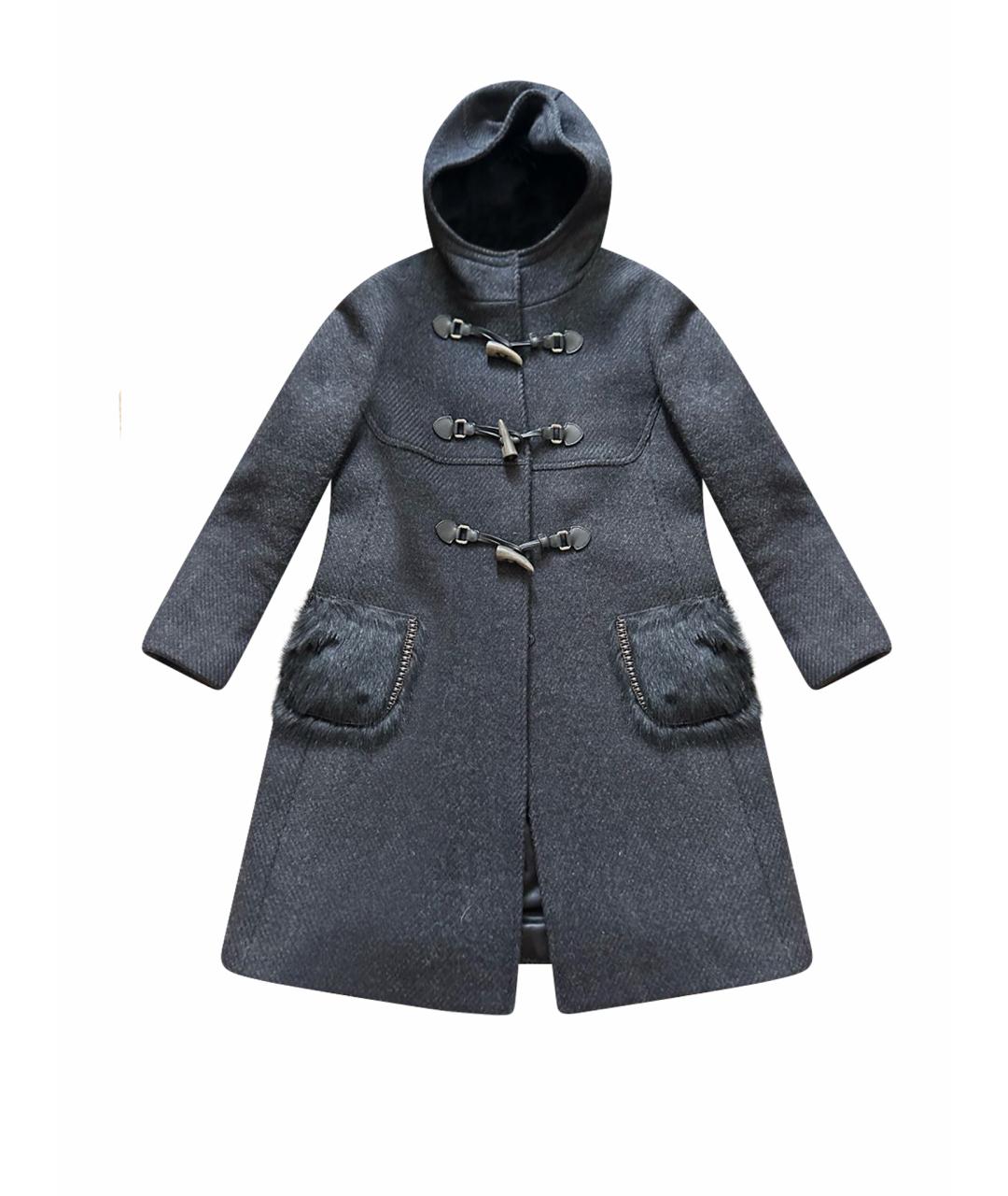 PRADA Антрацитовое шерстяное пальто, фото 1