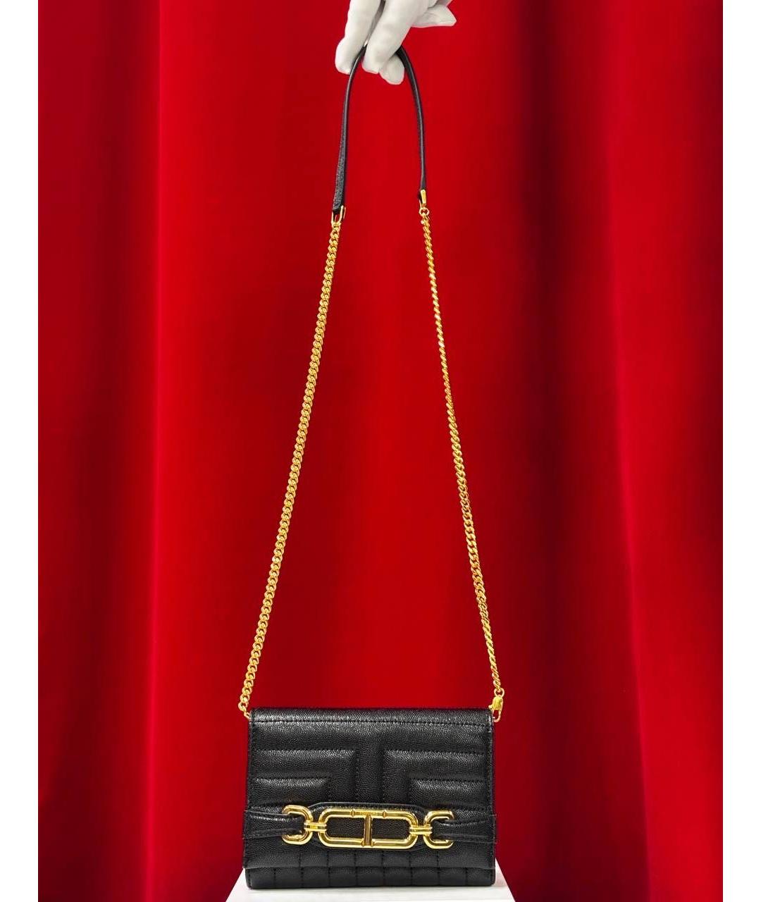 TOM FORD Черная кожаная сумка через плечо, фото 4