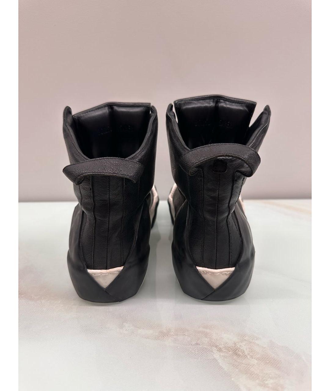 BORIS BIDJAN Черные кожаные высокие кроссовки / кеды, фото 5