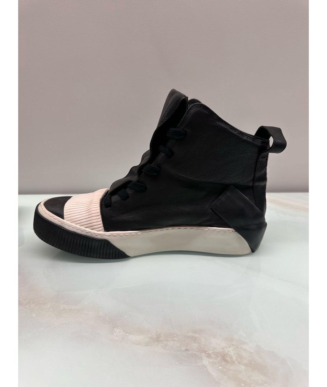 BORIS BIDJAN Черные кожаные высокие кроссовки / кеды, фото 6