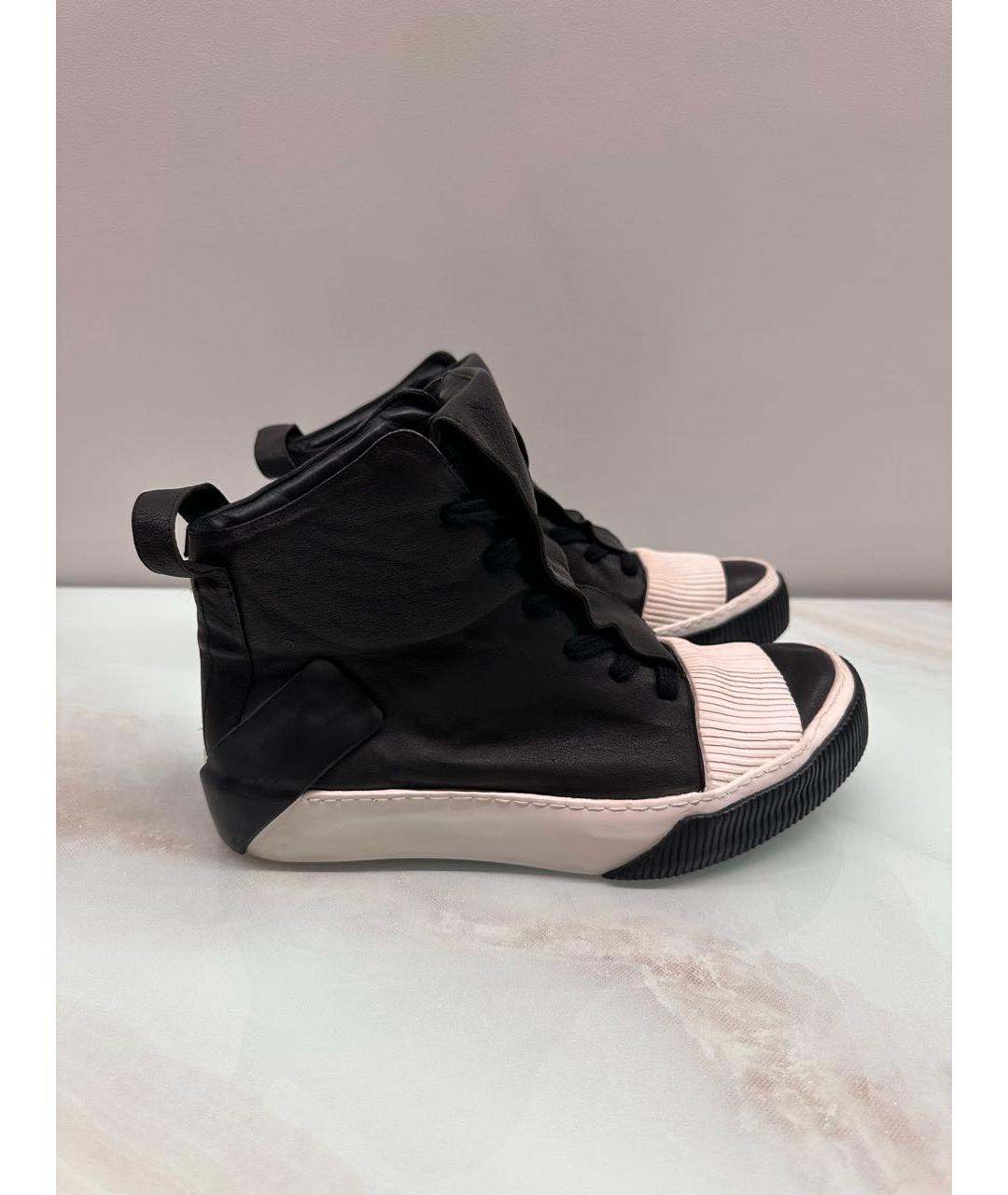 BORIS BIDJAN Черные кожаные высокие кроссовки / кеды, фото 7