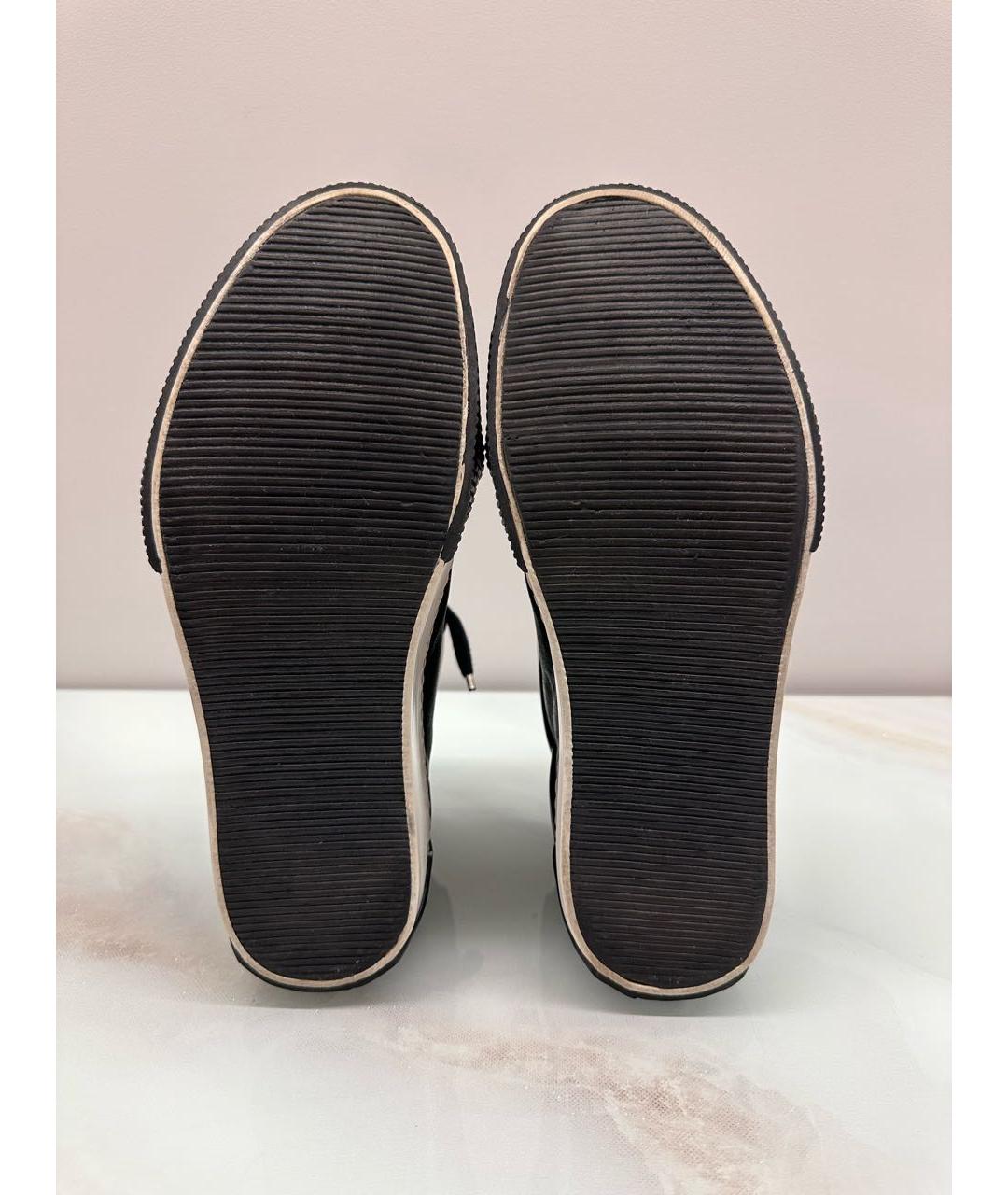 BORIS BIDJAN Черные кожаные высокие кроссовки / кеды, фото 4