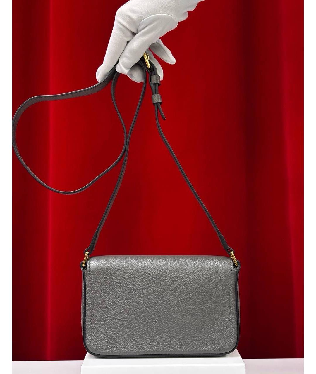 TOM FORD Серая кожаная сумка через плечо, фото 5