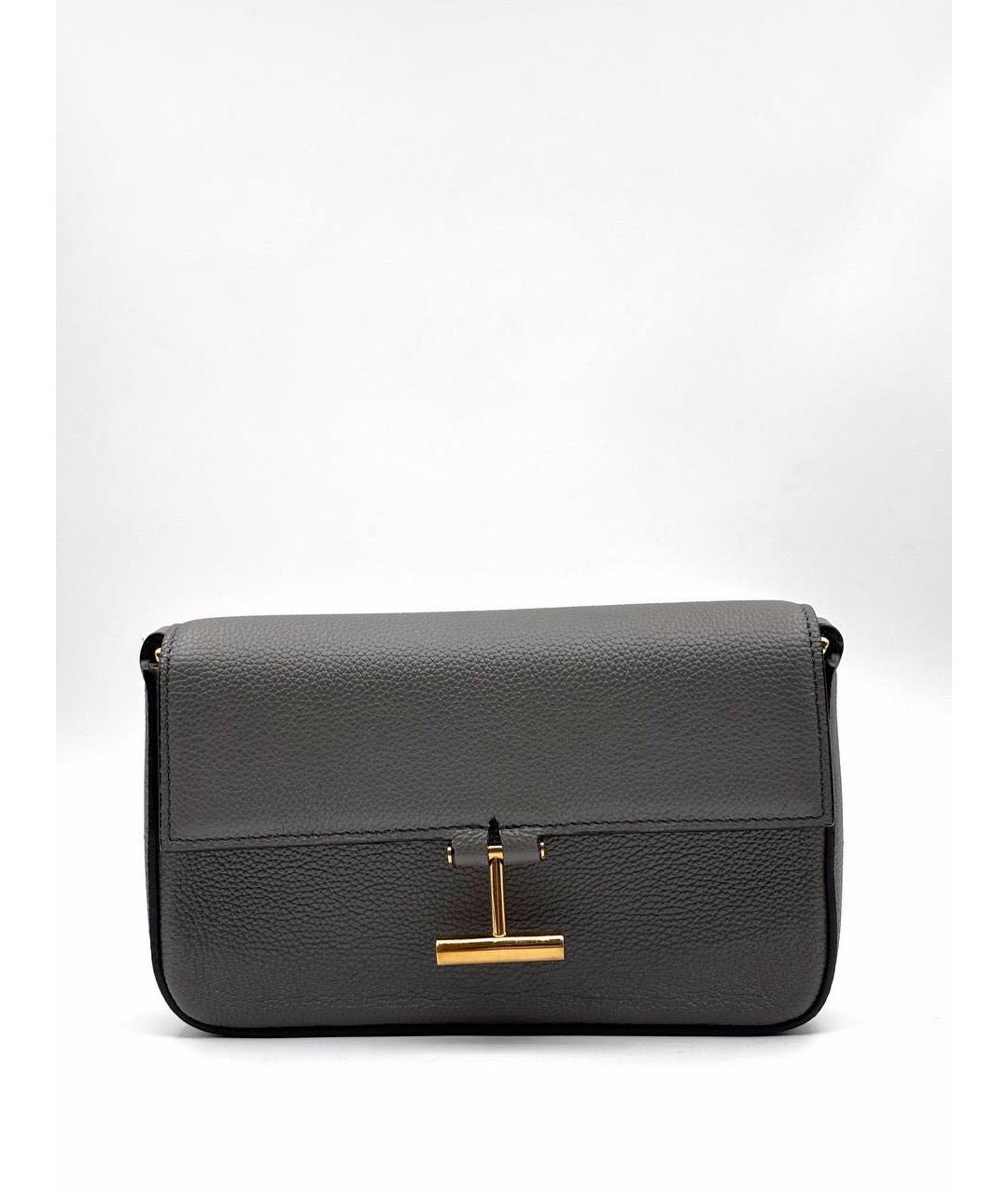 TOM FORD Серая кожаная сумка через плечо, фото 6