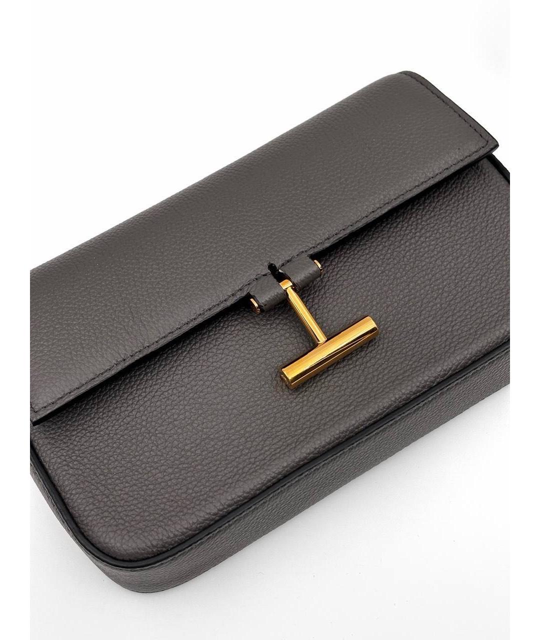 TOM FORD Серая кожаная сумка через плечо, фото 3