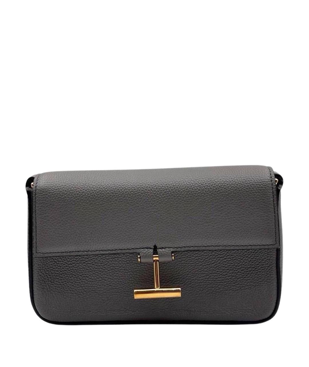 TOM FORD Серая кожаная сумка через плечо, фото 1