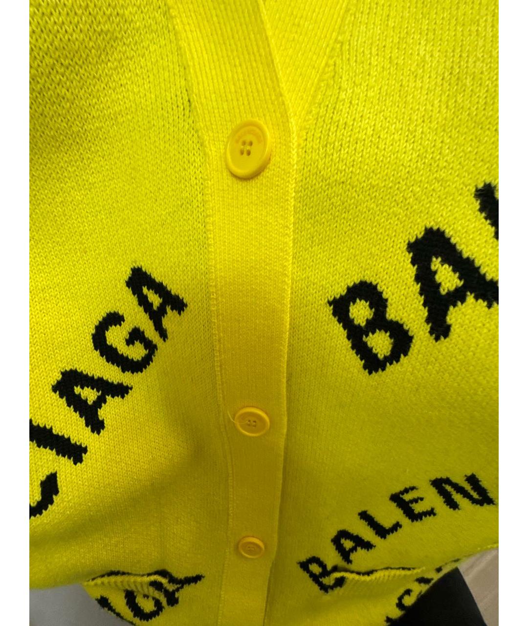 BALENCIAGA Желтый шерстяной кардиган, фото 4