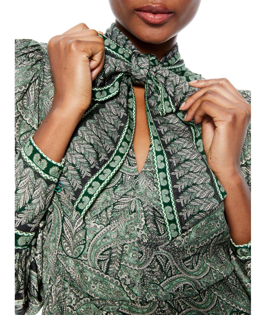 ALICE+OLIVIA Зеленые вискозное коктейльное платье, фото 4