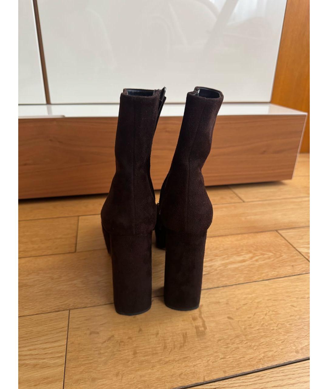 PRADA Коричневые замшевые ботильоны, фото 4