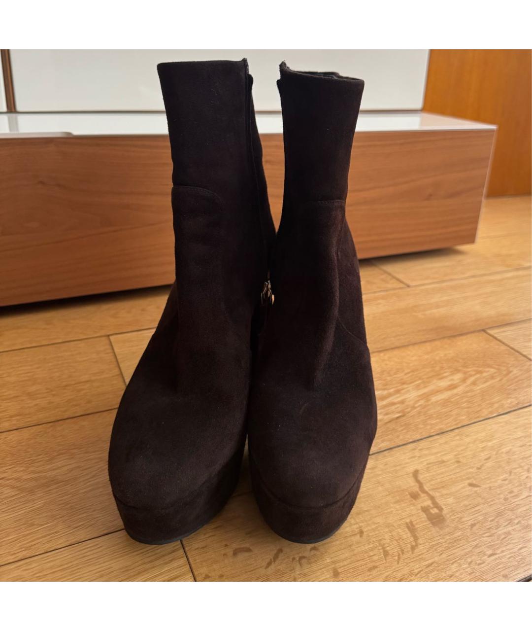 PRADA Коричневые замшевые ботильоны, фото 2
