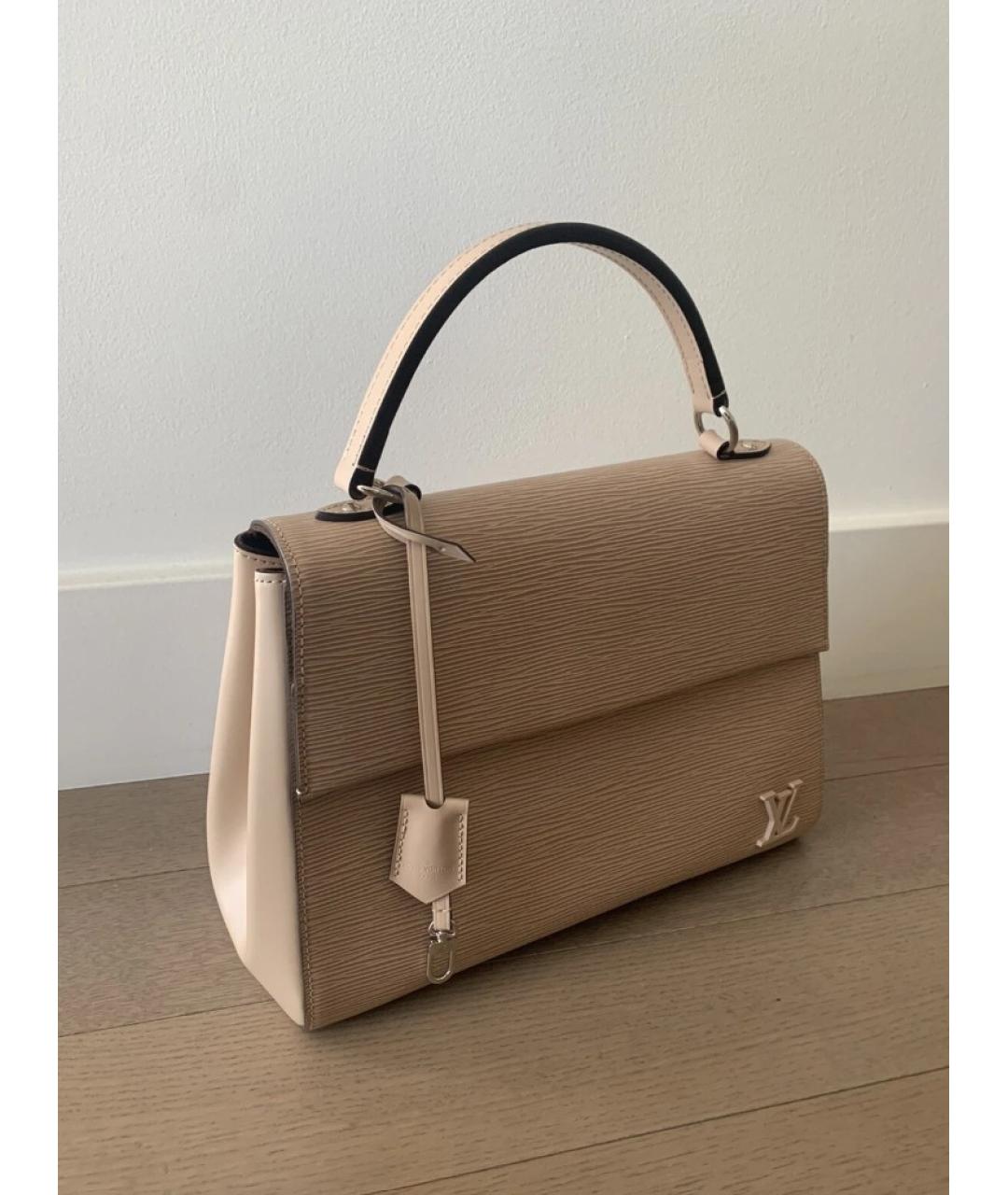 LOUIS VUITTON Бежевая кожаная сумка через плечо, фото 2