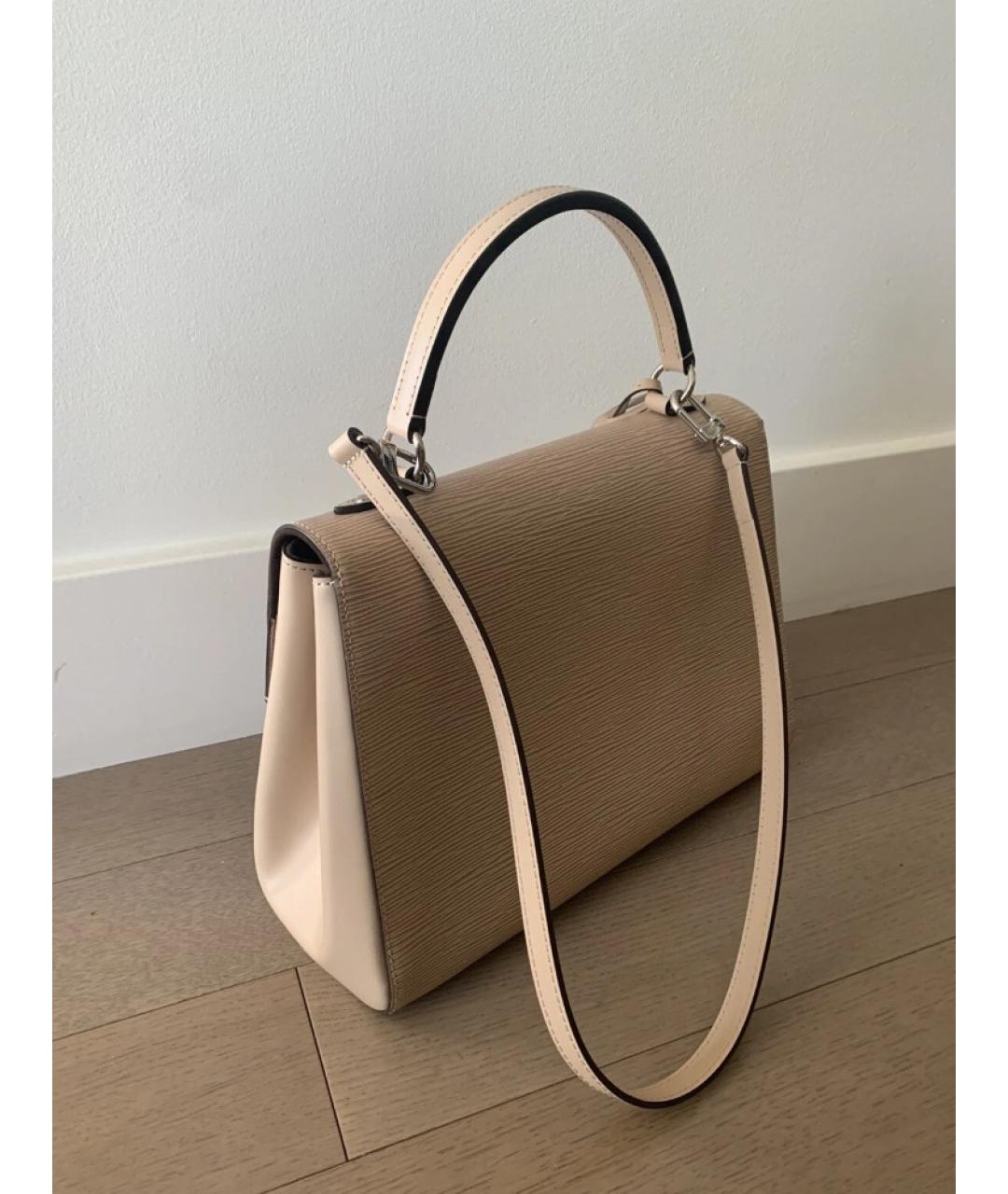 LOUIS VUITTON Бежевая кожаная сумка через плечо, фото 3