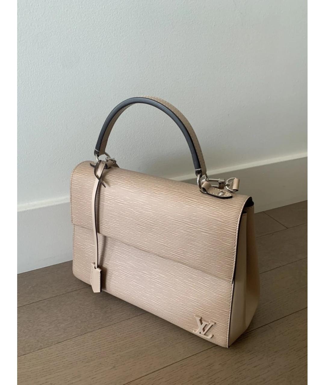 LOUIS VUITTON Бежевая кожаная сумка через плечо, фото 7