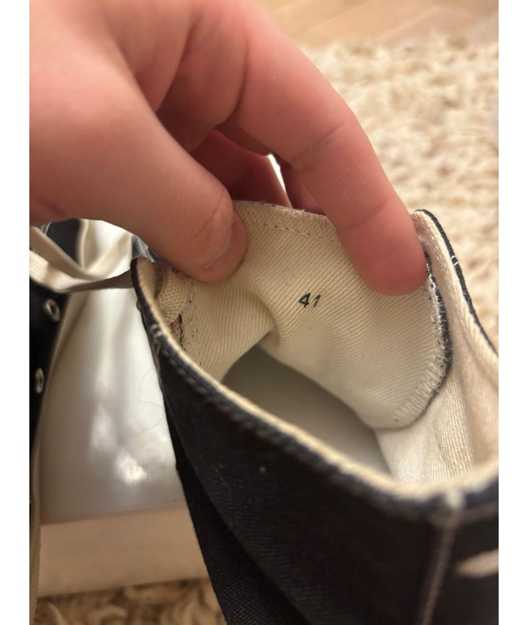 MAISON MARGIELA Черные текстильные высокие кроссовки / кеды, фото 5