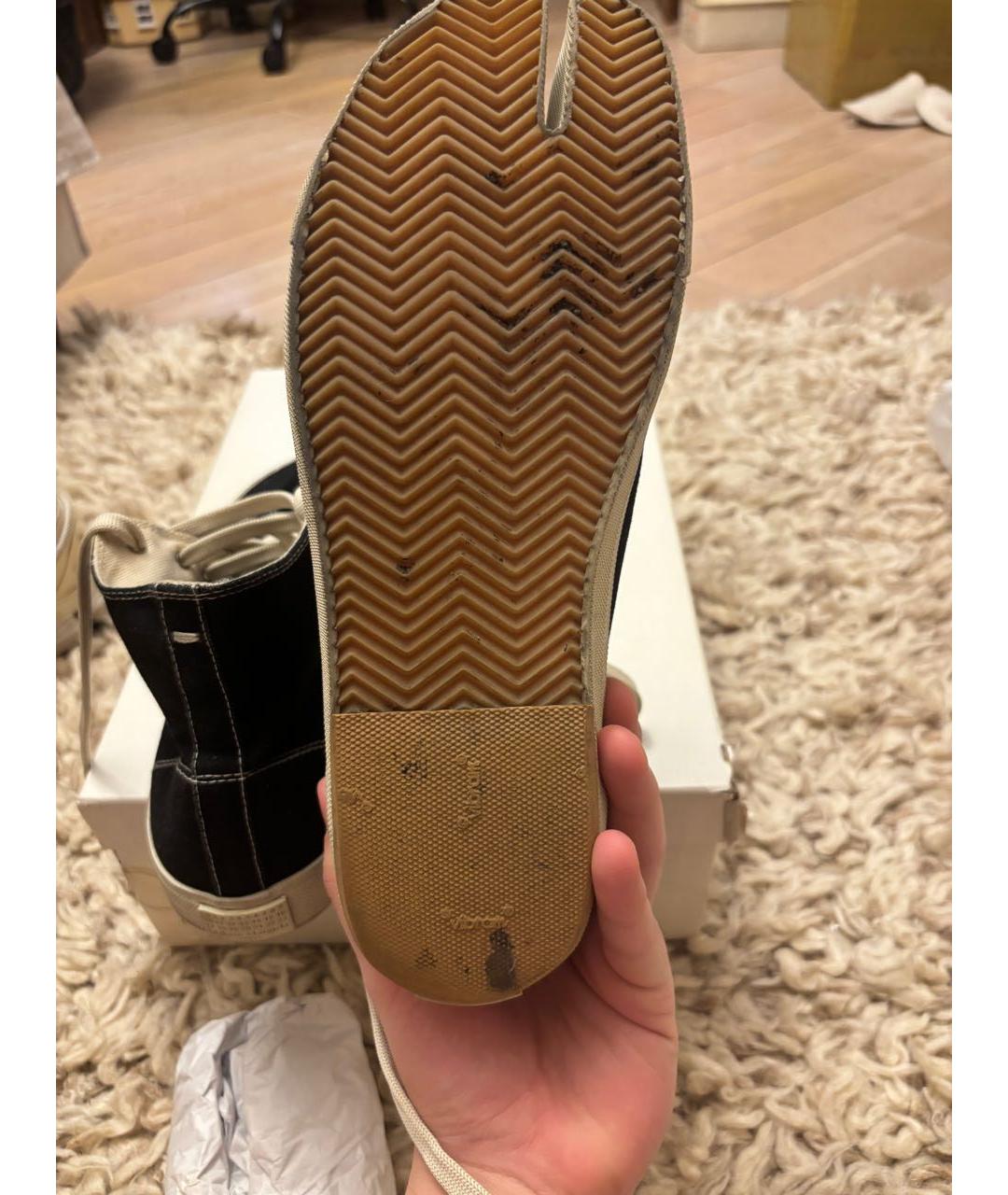 MAISON MARGIELA Черные текстильные высокие кроссовки / кеды, фото 8