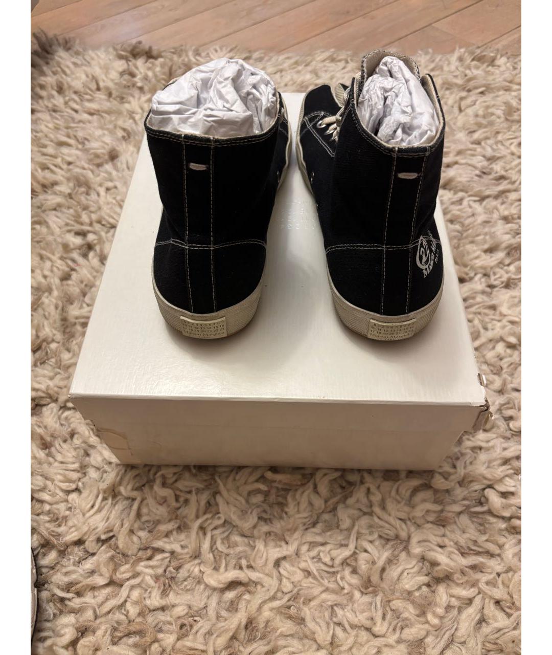 MAISON MARGIELA Черные текстильные высокие кроссовки / кеды, фото 7