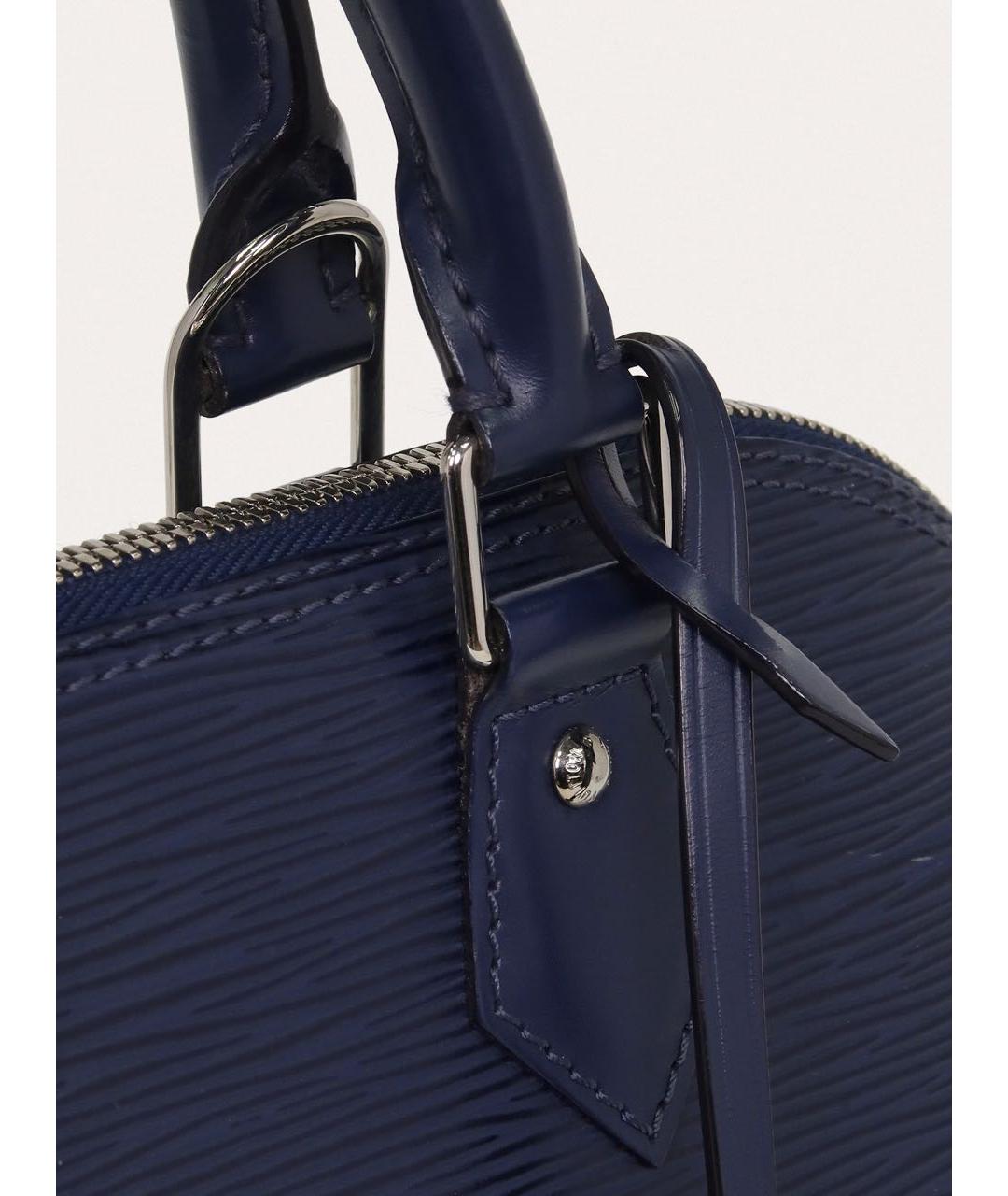 LOUIS VUITTON Синяя кожаная сумка с короткими ручками, фото 5