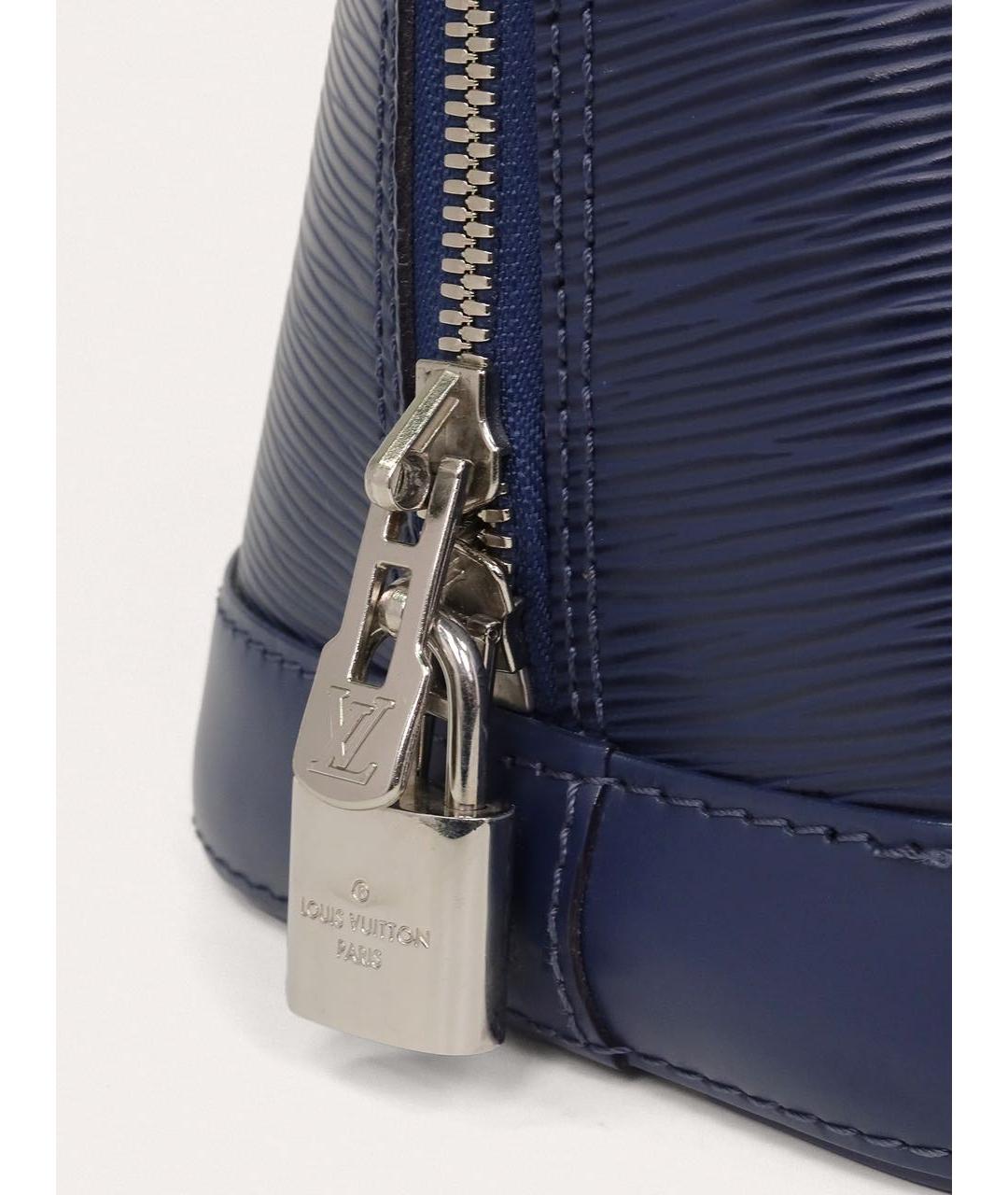 LOUIS VUITTON Синяя кожаная сумка с короткими ручками, фото 6