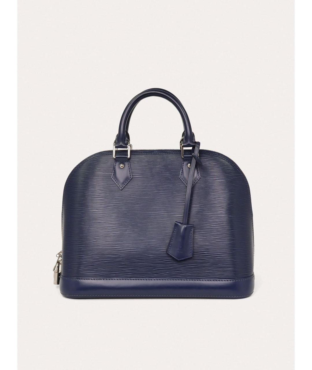 LOUIS VUITTON Синяя кожаная сумка с короткими ручками, фото 3