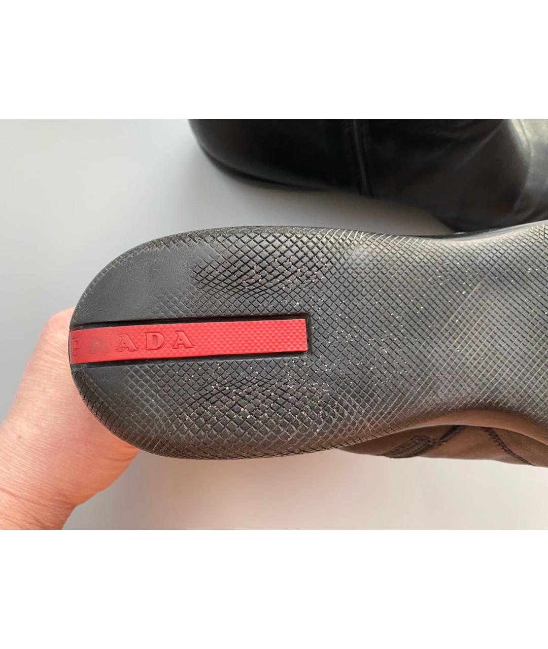 PRADA Черные кожаные высокие ботинки, фото 6