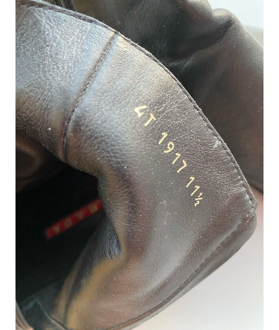 PRADA Черные кожаные высокие ботинки, фото 7