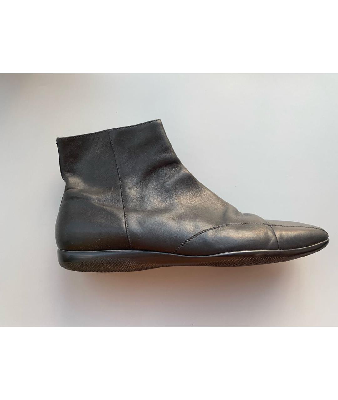 PRADA Черные кожаные высокие ботинки, фото 9