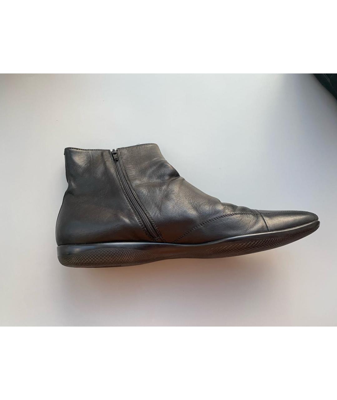 PRADA Черные кожаные высокие ботинки, фото 5