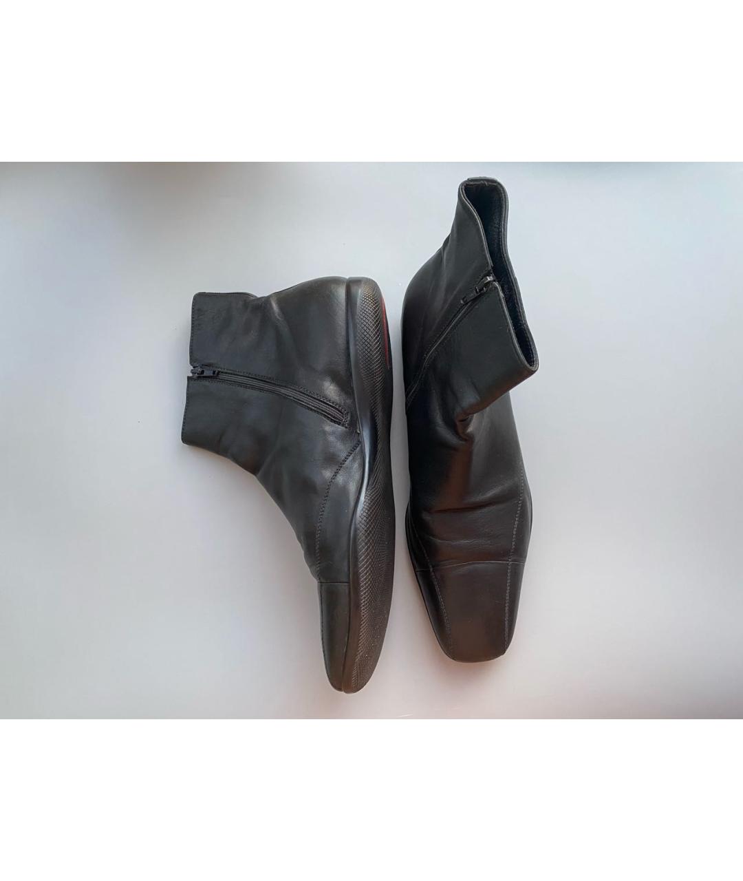 PRADA Черные кожаные высокие ботинки, фото 8