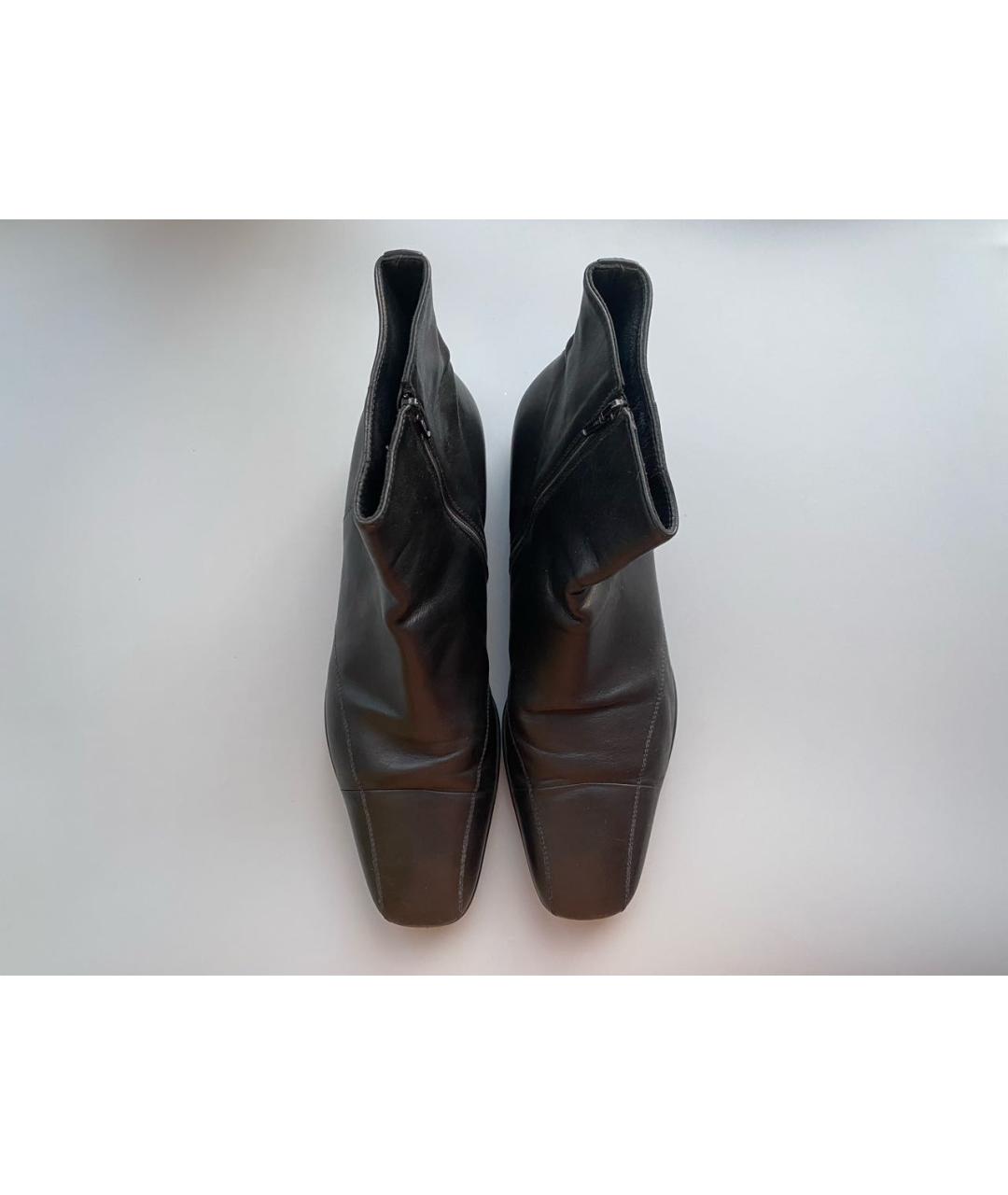 PRADA Черные кожаные высокие ботинки, фото 2