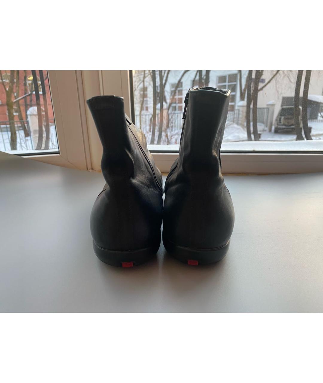 PRADA Черные кожаные высокие ботинки, фото 3