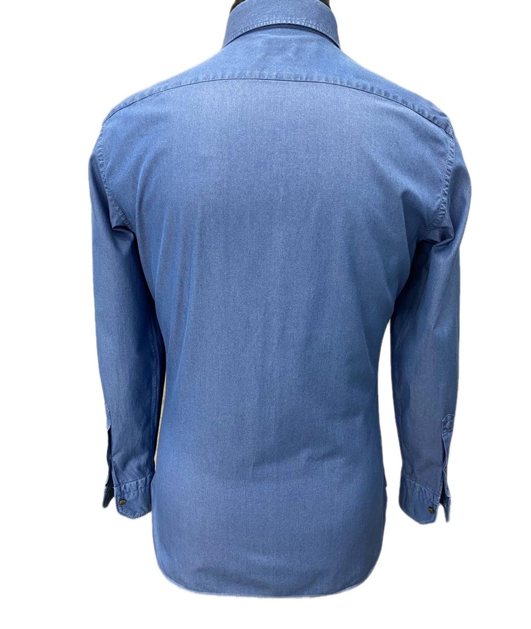 ZEGNA Синяя хлопковая кэжуал рубашка, фото 2